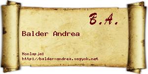 Balder Andrea névjegykártya